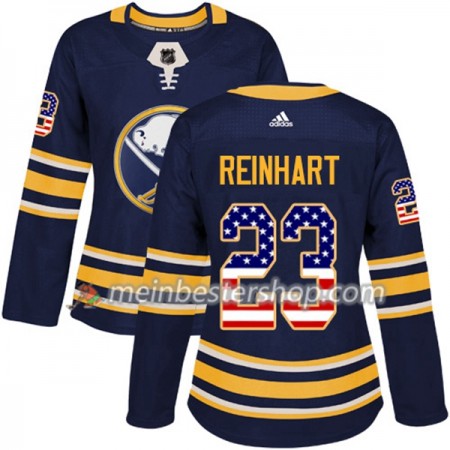 Buffalo Sabres Sam Reinhart 23 Adidas 2017-2018 Marineblau USA Flag Fashion Trikot Authentic - Dame